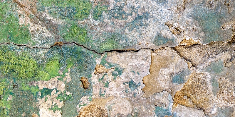 Cracked cement