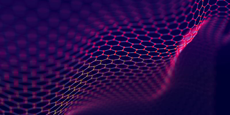 purple and pink abstract chain of hexagonal shapes